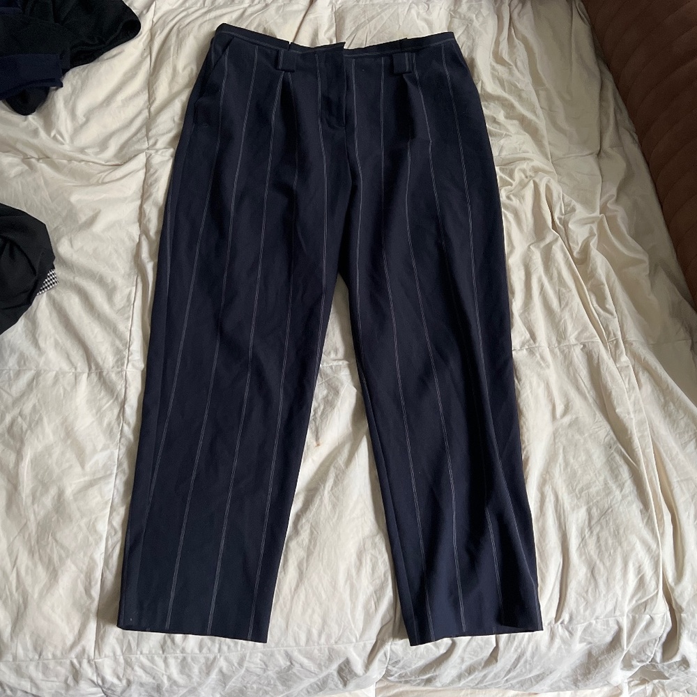 Topshop Navy Pinstripe Pants